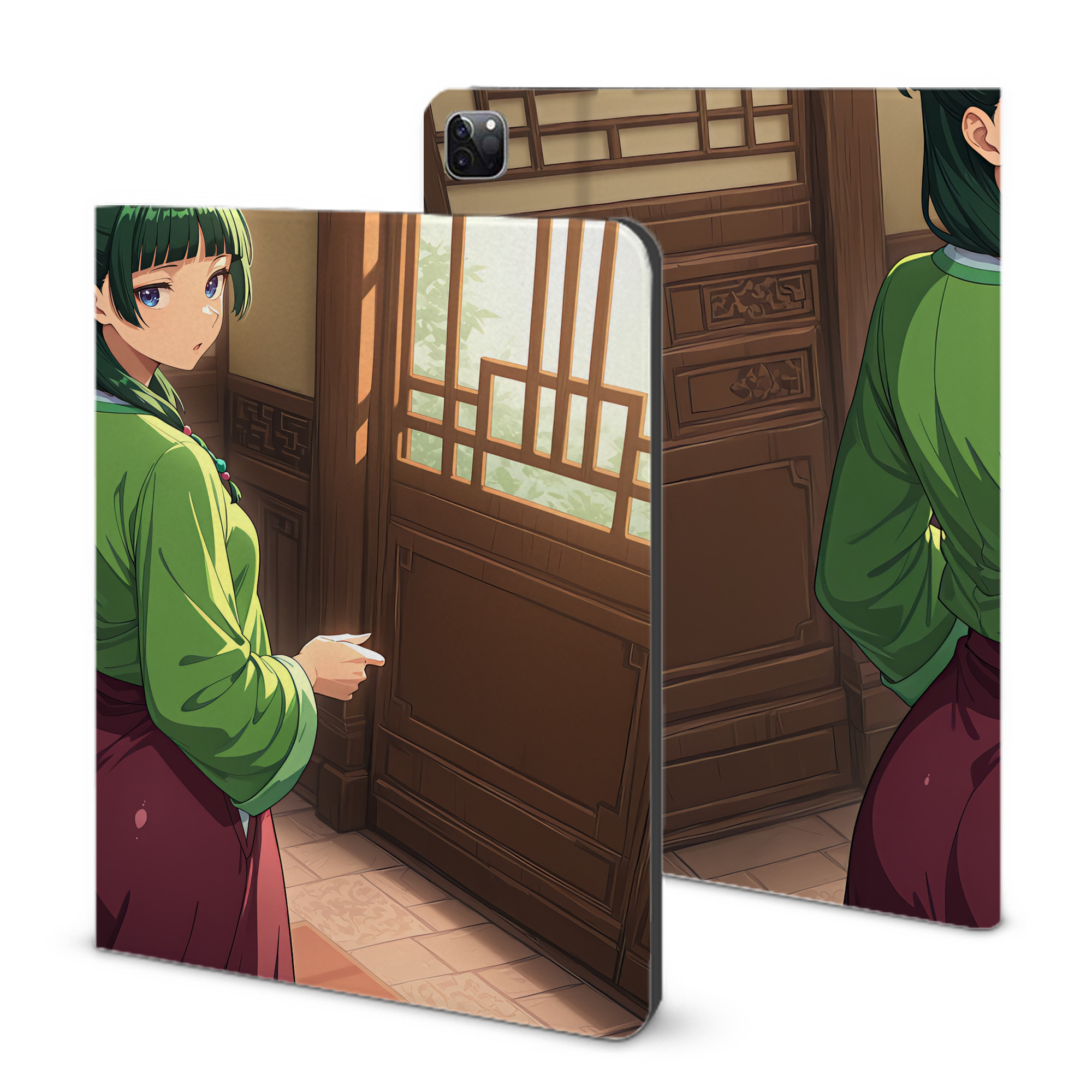 （画像用） 薬屋のひとりごと The Apothecary Diaries IPad ケース ブック型 PUレザー TPU 耐衝撃 軽量 薄型 ペン収納なし 全面保護 IPad 各モデル対応